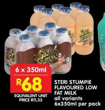 Shoprite STERI STUMPIE FLAVOURED LOW FAT MILK offer