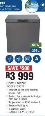 OK Furniture Chest Freezer KCG 215 GR offer