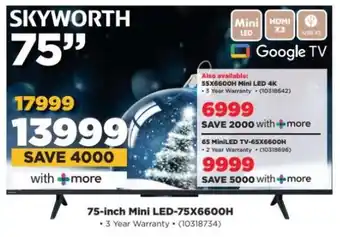 HiFi Corp 75-inch Mini LED-75X6600H offer