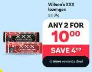 PEP Wilson's XXX Lozenges-For 2 x 31g offer