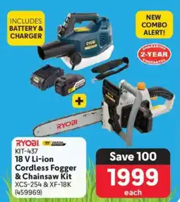 Makro RYOBI 18 V Li-ion Cordless Fogger & Chainsaw Kit offer