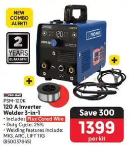 Makro PRO-MAX 120 A Inverter Welder 3-in-1 offer