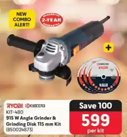 Makro RYOBI 915 W Angle Grinder & Grinding Disk Kit offer