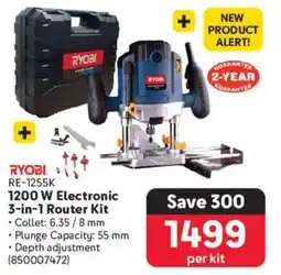 Makro RYOBI 1200 W Electronic 3-in-1 Router Kit offer