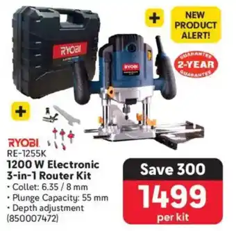 Makro RYOBI 1200 W Electronic 3-in-1 Router Kit offer