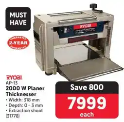 Makro RYOBI 2000 W Planer Thicknesser offer