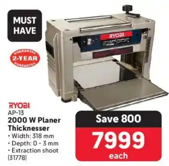 Makro RYOBI 2000 W Planer Thicknesser offer