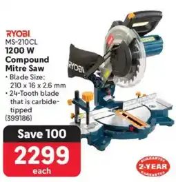 Makro RYOBI 1200 W Compound Mitre Saw offer