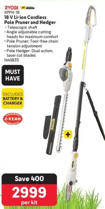 Makro RYOBI 18 V Li-ion Cordless Pole Pruner and Hedger offer
