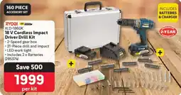 Makro RYOBI 18 V Cordless Impact Driver Drill Kit offer