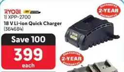 Makro RYOBI 18 V Li-ion Quick Charger offer