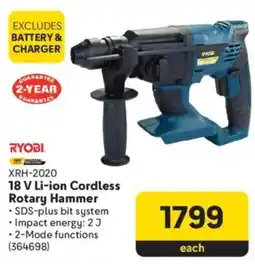 Makro RYOBI 18 V Li-ion Cordless Rotary Hammer offer