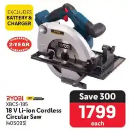 Makro RYOBI 18 V Li-ion Cordless Circular Saw offer