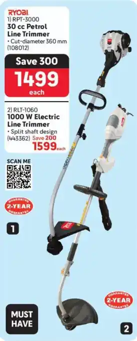 Makro RYOBI 30 cc Petrol Line Trimmer offer