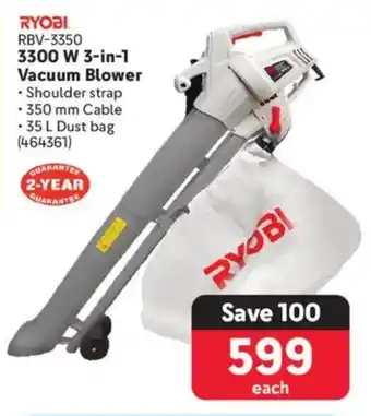 Makro RYOBI 3300 W 3-in-1 Vacuum Blower offer