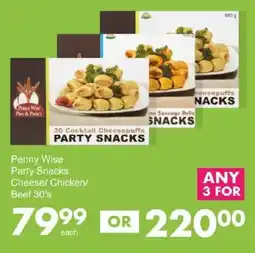 Save Hyper Penny Wise Party Snacks Cheese/ Chicken/ Beef offer