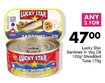 Save Hyper Lucky Star Sardines In Veg Oil/ Shredded Tuna offer