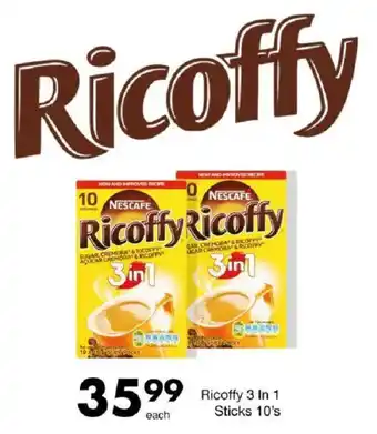 Save Hyper Nescafe Ricoffy 3 In 1 Sticks offer