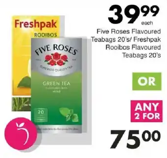Save Hyper Five Roses Flavoured Teabags/ Freshpak Rooibos Flavoured Teabags offer
