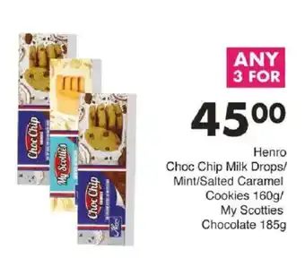 Save Hyper Henro Choc Chip Milk Drops/ Mint/ Salted Caramel Cookies/ My Scotties Chocolate offer