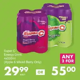 Save Hyper Super C Energy Drink Apple & Mixed Berry Only offer
