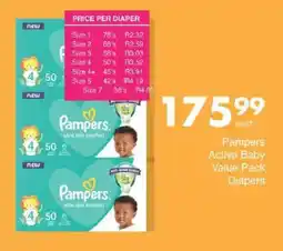 Save Hyper Pampers Active Baby Value Pack Diapers offer
