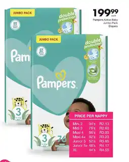 Save Hyper Pampers Active Baby Jumbo Pack Diapers offer