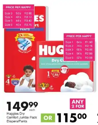 Save Hyper Huggies Dry Comfort Jumbo Pack Diapers/ Pants offer
