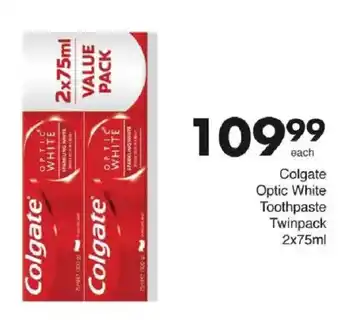 Save Hyper Colgate Optic White Toothpaste Twinpack offer