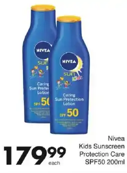 Save Hyper Nivea Kids Sunscreen Protection Care SPF50 offer
