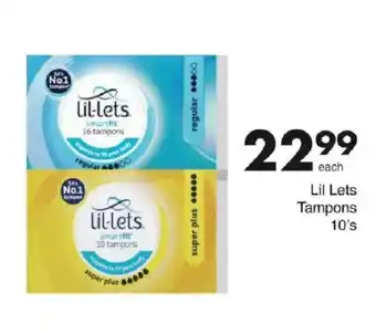 Save Hyper Lil Lets Tampons offer