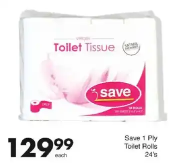 Save Hyper Save 1 Ply Toilet Rolls offer