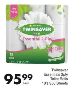 Save Hyper Twinsaver Essentials 2ply Toilet Rolls offer