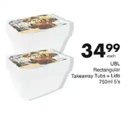 Save Hyper UBL Rectangular Takeaway Tubs + Lids offer