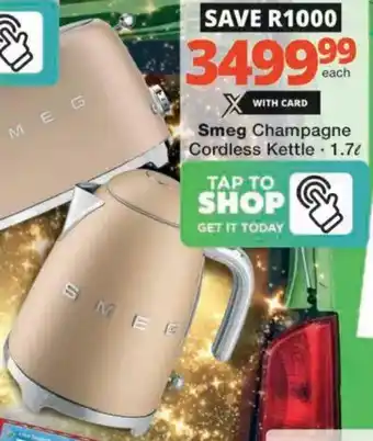 Checkers Hyper Smeg Champagne Cordless Kettle offer
