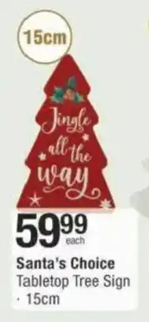 Checkers Hyper Santa's Choice Tabletop Tree Sign offer