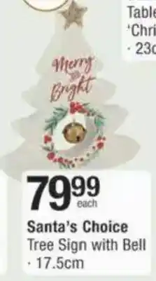 Checkers Hyper Santa's Choice Tree Sign with Bell offer