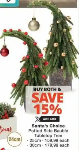 Checkers Hyper Santa's Choice Potted Side Bauble Tabletop Tree offer