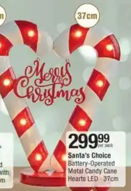 Checkers Hyper Santa's Choice Battery-Operated Metal Candy Cane Hearts LED offer
