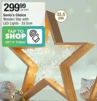 Checkers Hyper Santa's Choice Wooden Star with LED Lights offer
