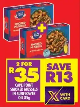 Shoprite Cape point smoked mussels in sunflower oil offer