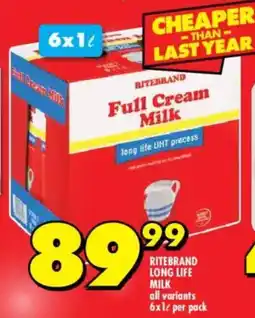Shoprite Ritebrand long life milk offer