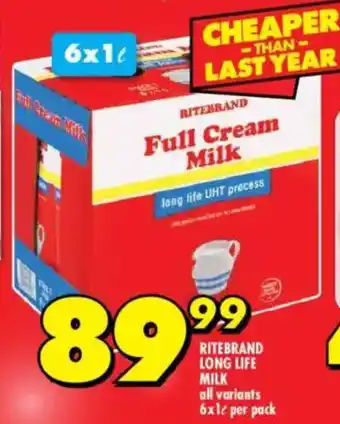 Shoprite Ritebrand long life milk offer