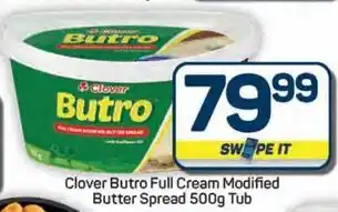 Pick n Pay Hypermarket Clover Butro Full Cream Modified Butter Spread Tub offer