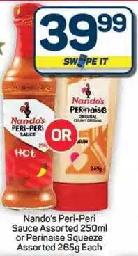 Pick n Pay Hypermarket Nando's Peri-Peri Sauce Assorted or Perinaise Squeeze Assorted offer
