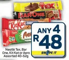 Pick n Pay Hypermarket Nestlé Tex, Bar One, Kit Kat or Aero Assorted offer