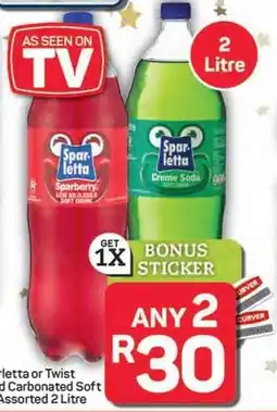 Pick n Pay Hypermarket Sparletta or Twist Flavoured Carbonated Soft Drink Assorted offer