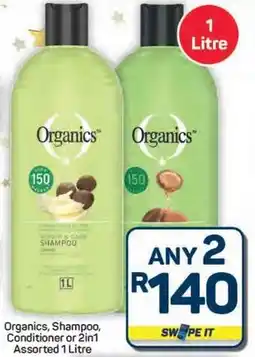 Pick n Pay Hypermarket Organics, Shampoo, Conditioner or 2in1 Assorted offer