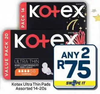 Pick n Pay Hypermarket Kotex Ultra Thin Pads Assorted offer
