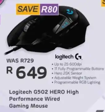 Computer Mania Logitech G502 HERO High Performance Wired Gaming Mouse offer